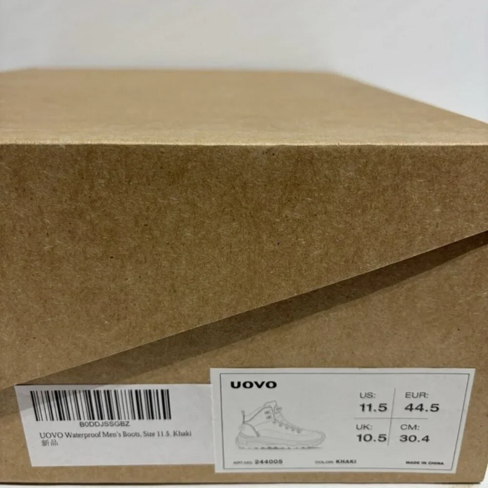 Uovo Men’s Monte Waterproof Boots Khaki, Size 11.5 M